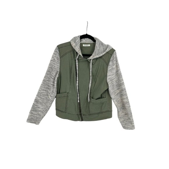 LOVE FIRE Juniors L Green Hooded Jacket Hoodie with‎ Pockets - Picture 1 of 5